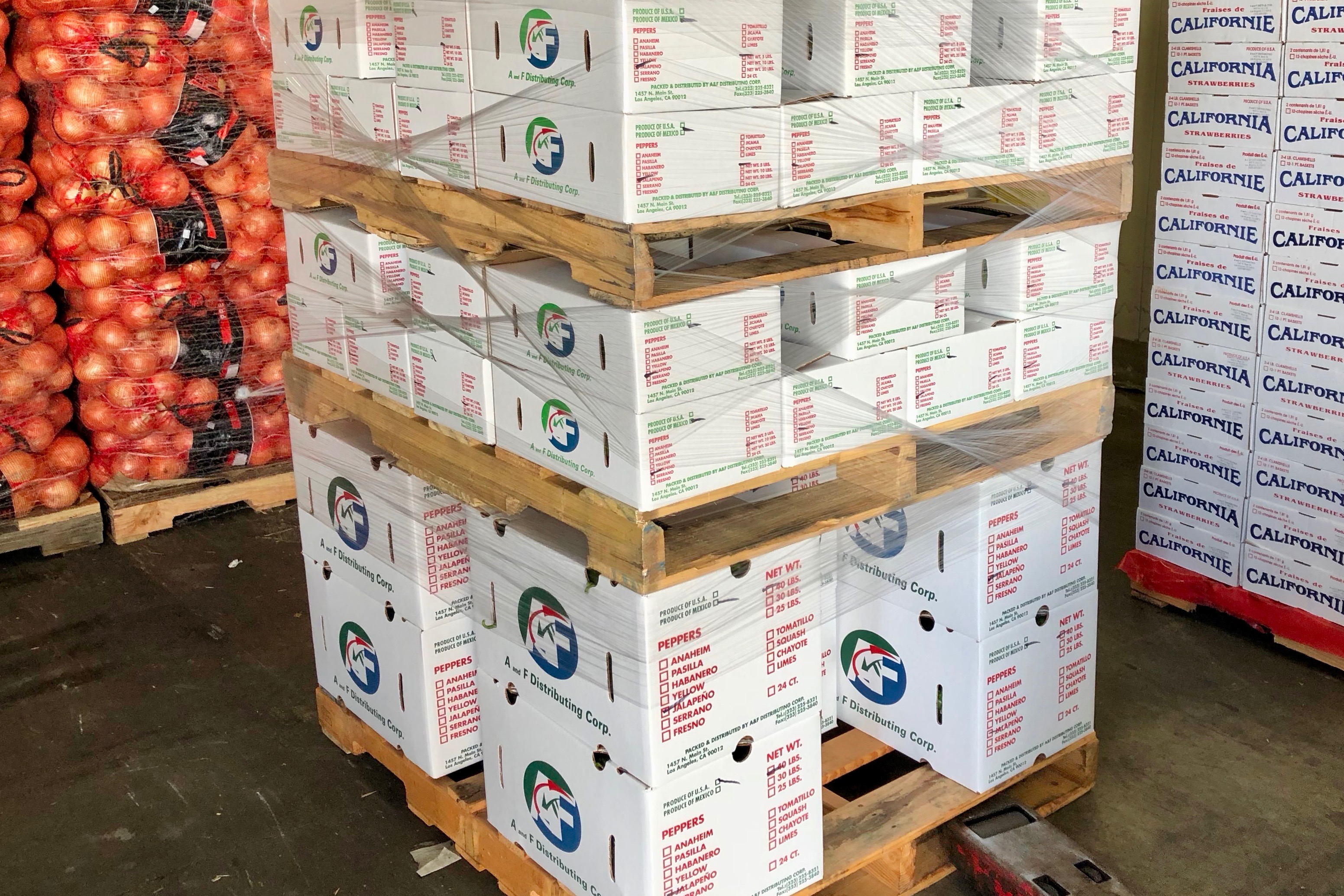 Repacked Produce from A and F Distributing Corporation.
